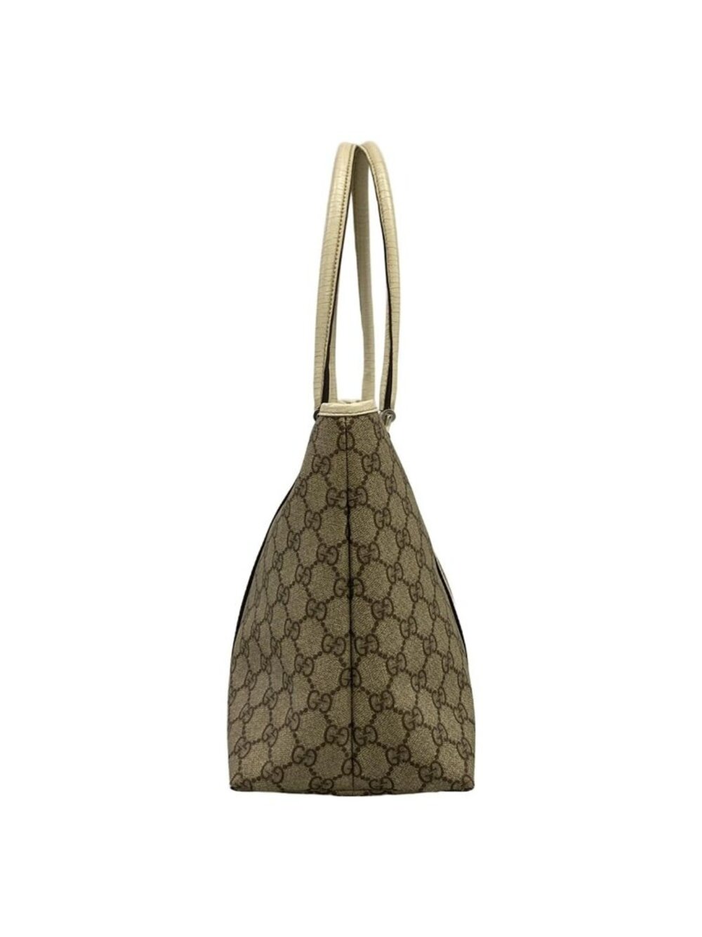 Gucci Tote GG Plus Supreme Gray Beige Ivory Leather - Picture 2 of 13